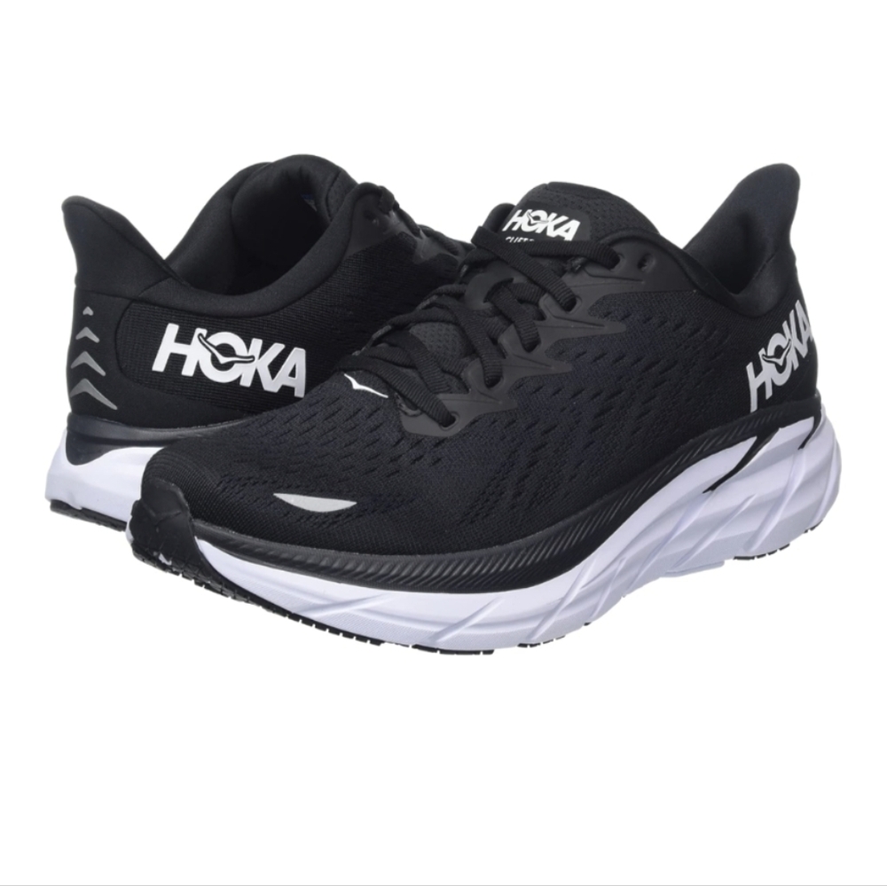 Hoka Men's Black and White Athletic Shoes